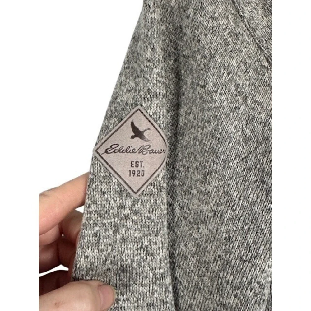 Eddie Bauer Sherpa Lined‎ Fleece Shirt Jacket Mens Gray Button Up - Large